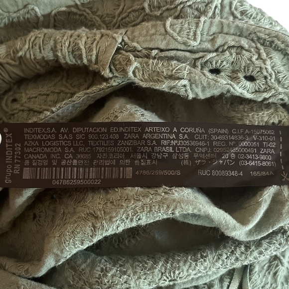 Zara Women’s Mint Green Embroidered Eyelet Romper Size Small - Picture 7 of 7